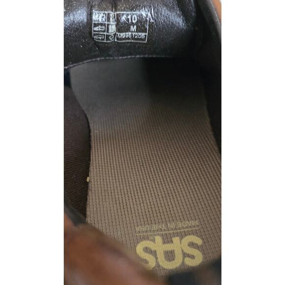 SAS Men\'s Leather Move On Brown Lace Up Walking Shoes Size 10